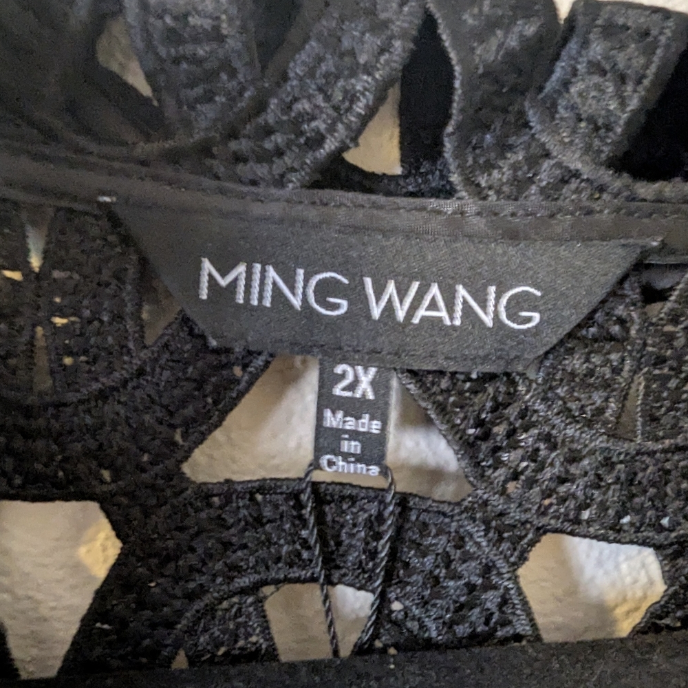 NWT Ming Wang Black Open Weave Jacket Size 2X - Picture 5 of 6